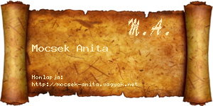Mocsek Anita névjegykártya